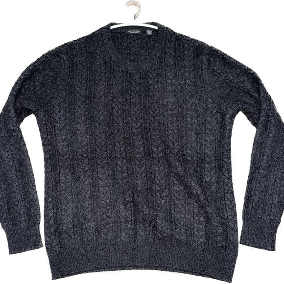 Saks Fifth Avenue Black Cashmere Crewneck Cable - Picture 4 of 5